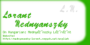 lorant mednyanszky business card